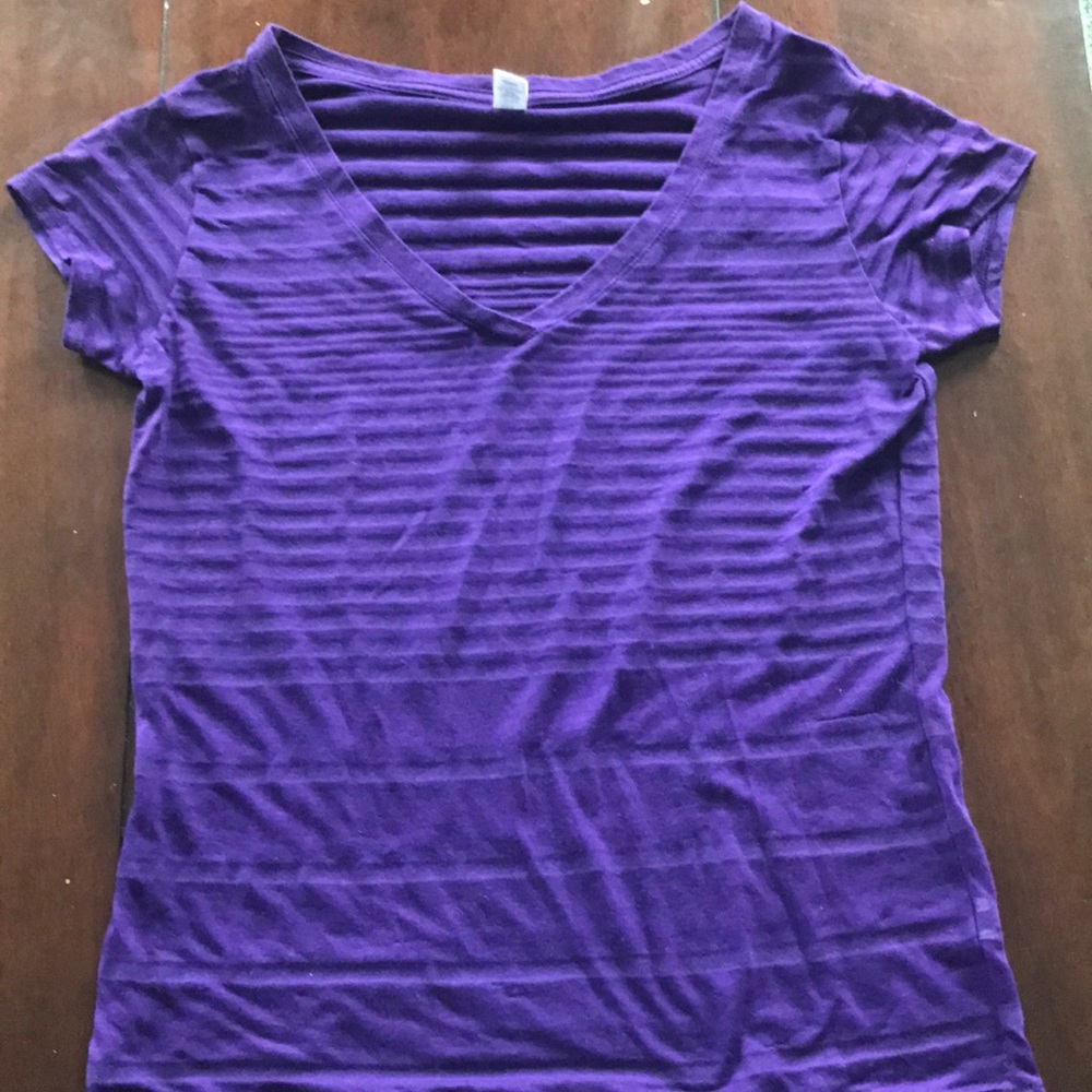 Victorias Secret Purple see through Vee Neck small